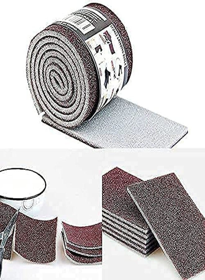 WEZOSHINET Sponge Grinding Block ROLL Magic Cleaning Sponge, Scratch Proof Kitchen Roll Emery Cleaning Sponge Dish Cleaning Scrubber for Pantry, Dishwashing, Bathroom, Floor, Kitchen (100cm, Brown) - Image 5